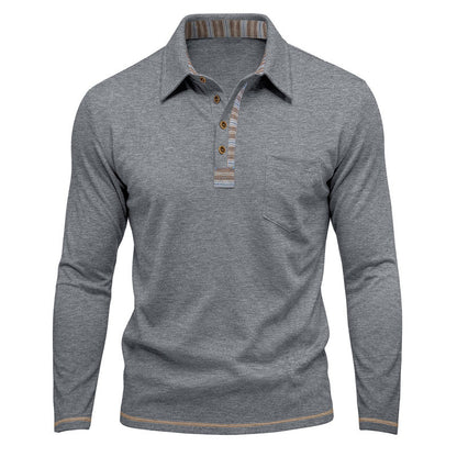 Men's Contrast Detail Long Sleeve Shirt