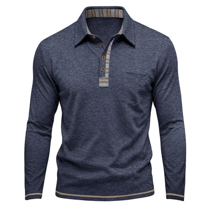 Men's Contrast Detail Long Sleeve Shirt
