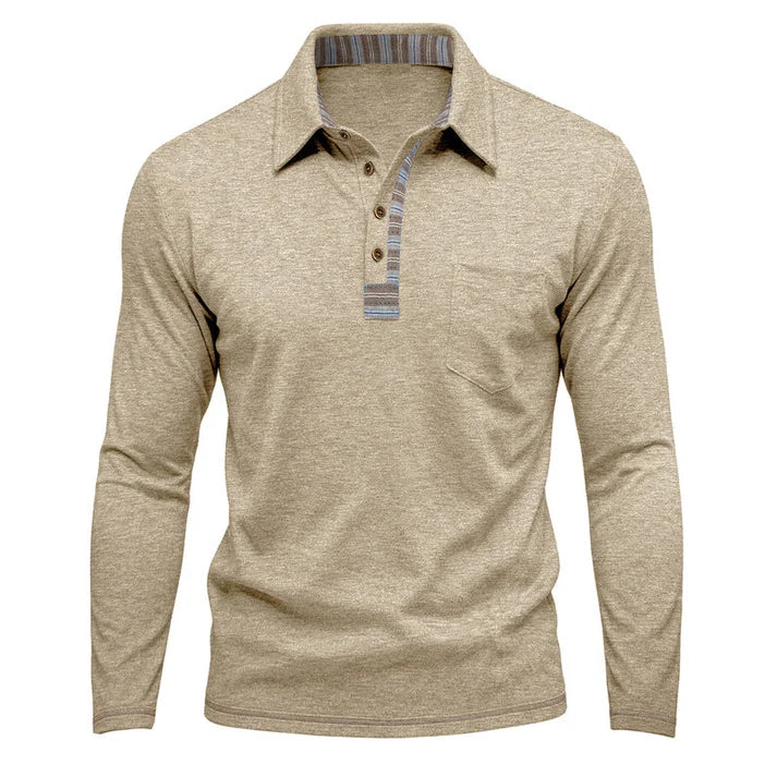 Men's Contrast Detail Long Sleeve Shirt