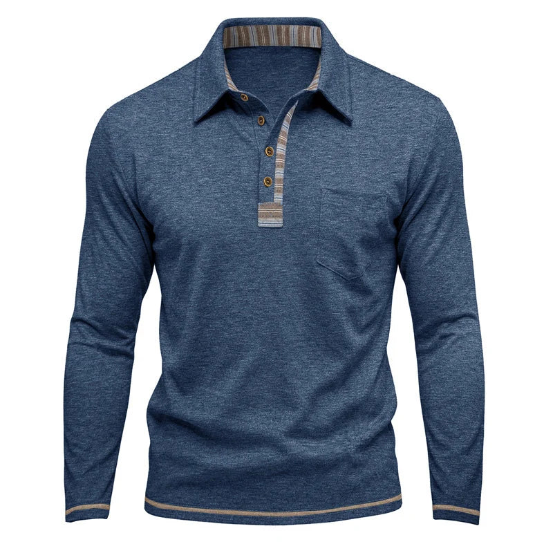 Men's Contrast Detail Long Sleeve Shirt