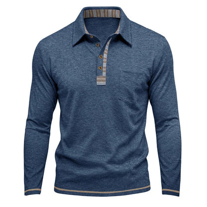 Men's Contrast Detail Long Sleeve Shirt
