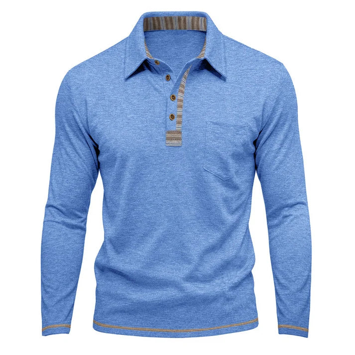 Men's Contrast Detail Long Sleeve Shirt