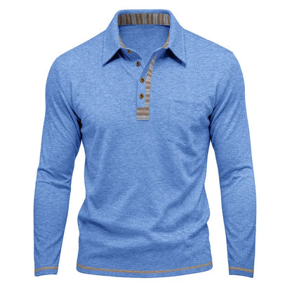 Men's Contrast Detail Long Sleeve Shirt