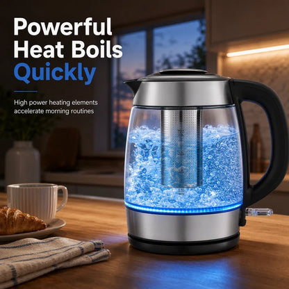 2L Glass Electric Kettle with Tea Infuser