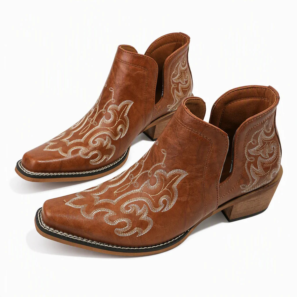 Women's Embroidered Western Ankle Boots