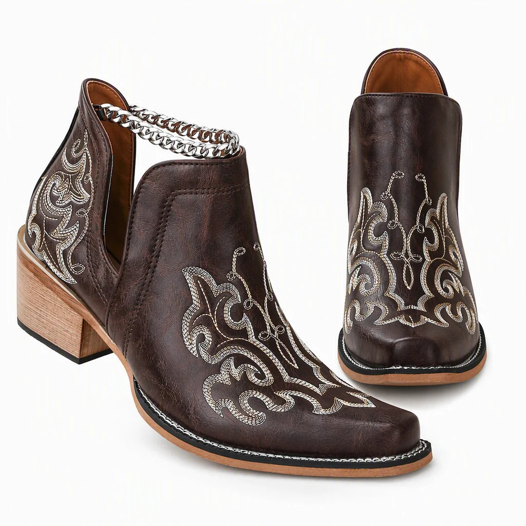 Women's Embroidered Western Ankle Boots