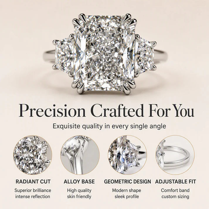 Women's Square-Cut Zircon Statement Ring
