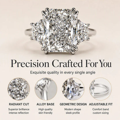 Women's Square-Cut Zircon Statement Ring