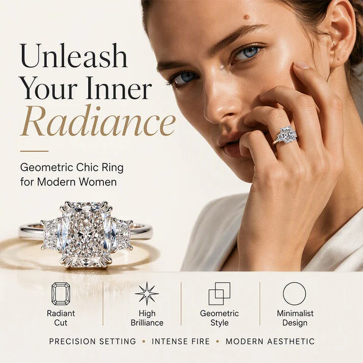 Women's Square-Cut Zircon Statement Ring