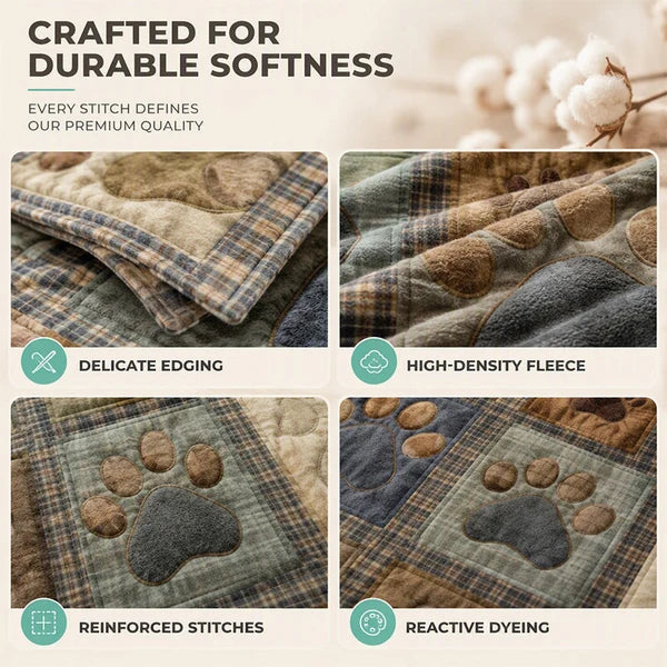 Paw Print Cosy Flannel Blanket