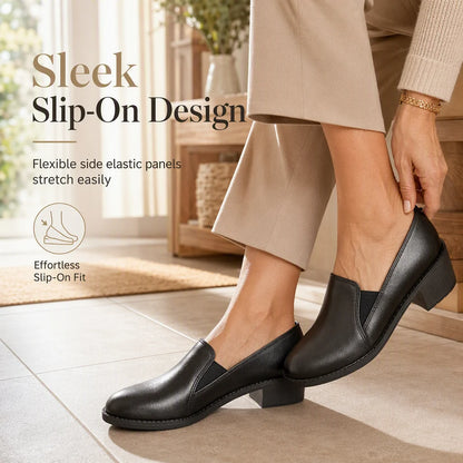 Women's Retro Block Heel Slip-On Shoes