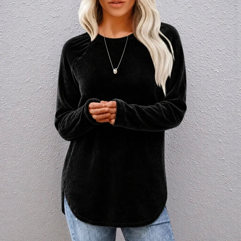 Women's Soft Velour Long-Sleeve Tunic