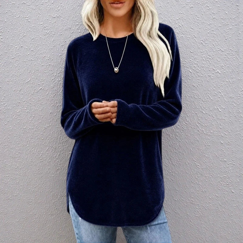 Women's Soft Velour Long-Sleeve Tunic
