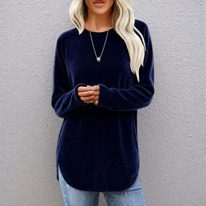 Women's Soft Velour Long-Sleeve Tunic