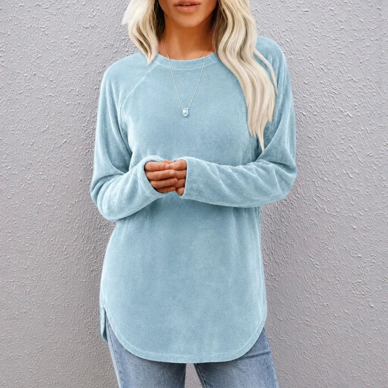 Women's Soft Velour Long-Sleeve Tunic