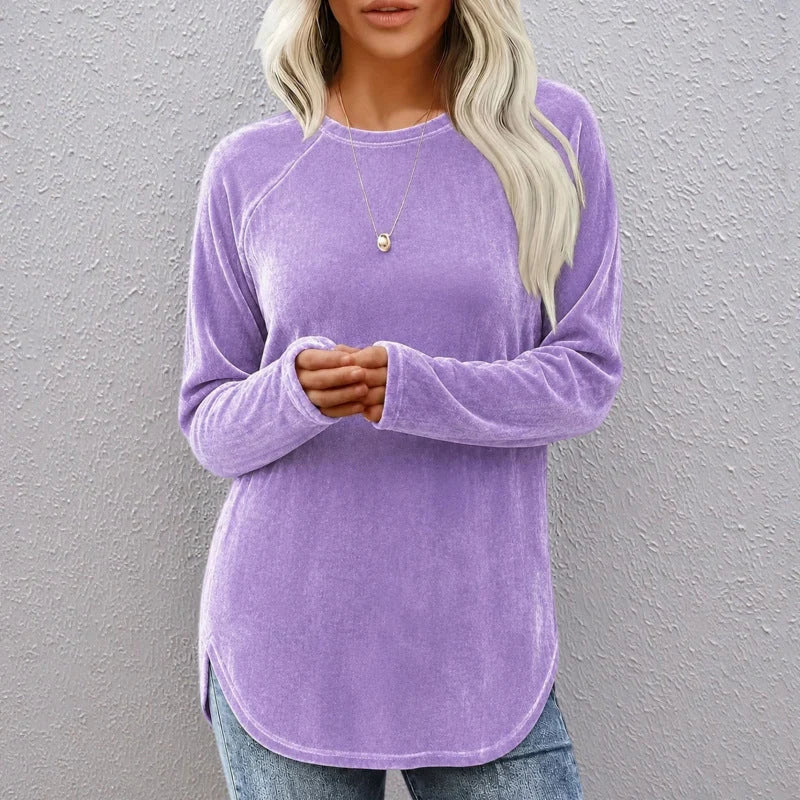 Women's Soft Velour Long-Sleeve Tunic