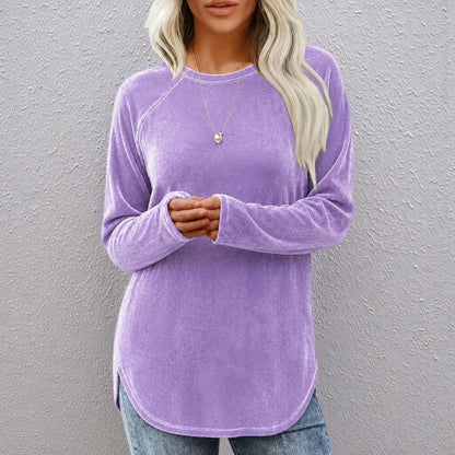 Women's Soft Velour Long-Sleeve Tunic
