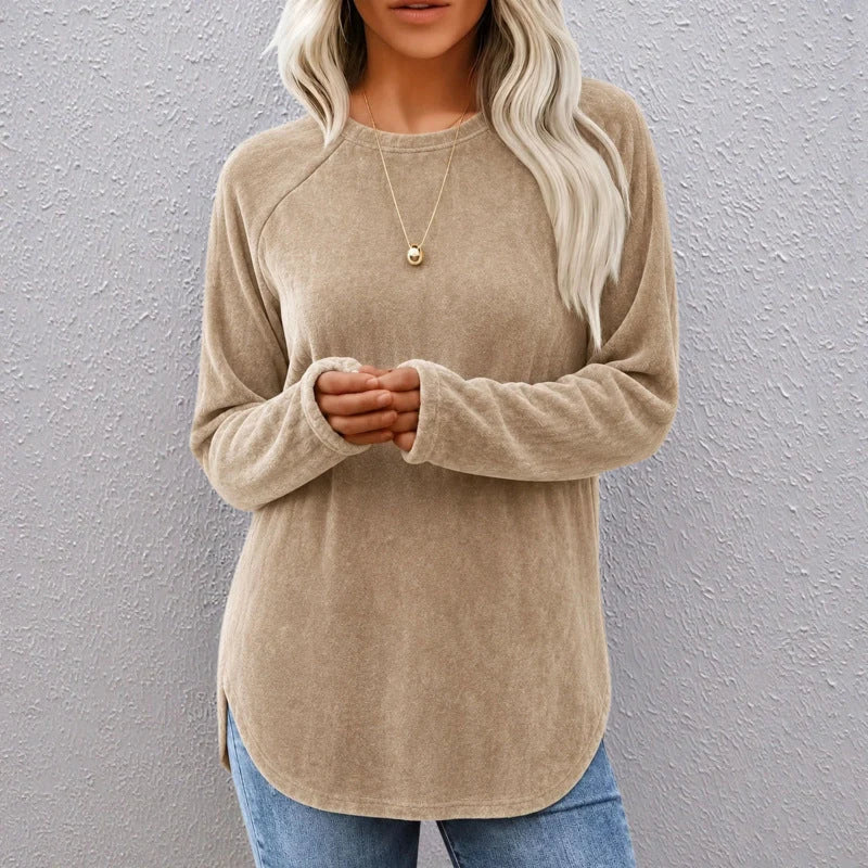 Women's Soft Velour Long-Sleeve Tunic
