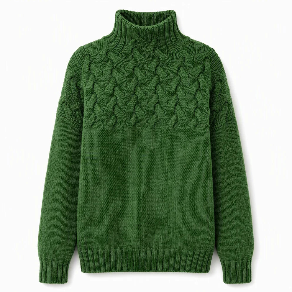 Women's Cable Knit Roll Neck Jumper