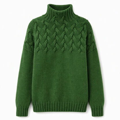 Women's Cable Knit Roll Neck Jumper