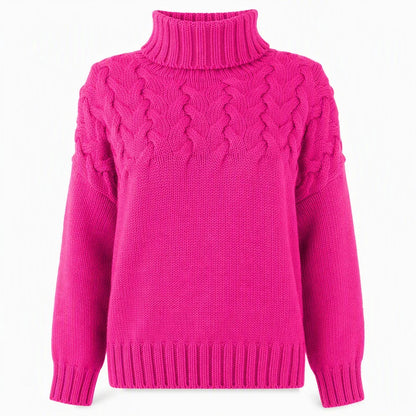 Women's Cable Knit Roll Neck Jumper