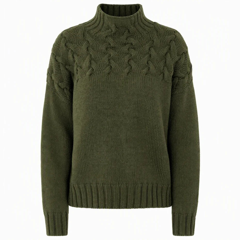 Women's Cable Knit Roll Neck Jumper