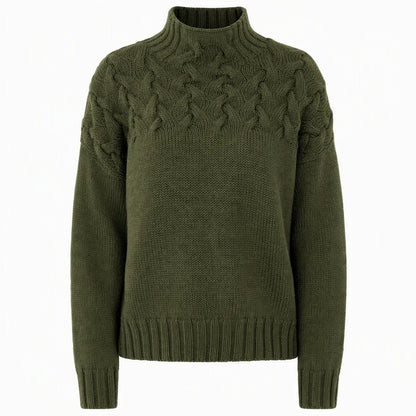 Women's Cable Knit Roll Neck Jumper