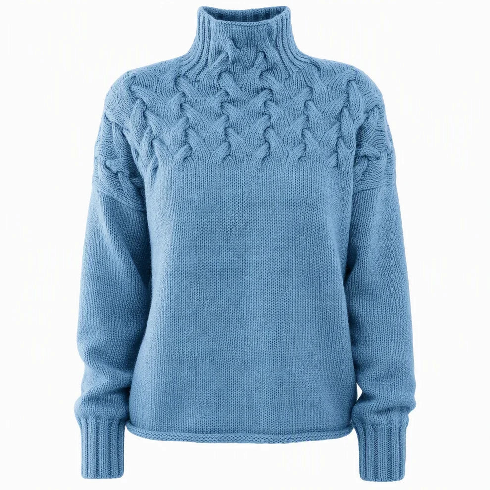 Women's Cable Knit Roll Neck Jumper