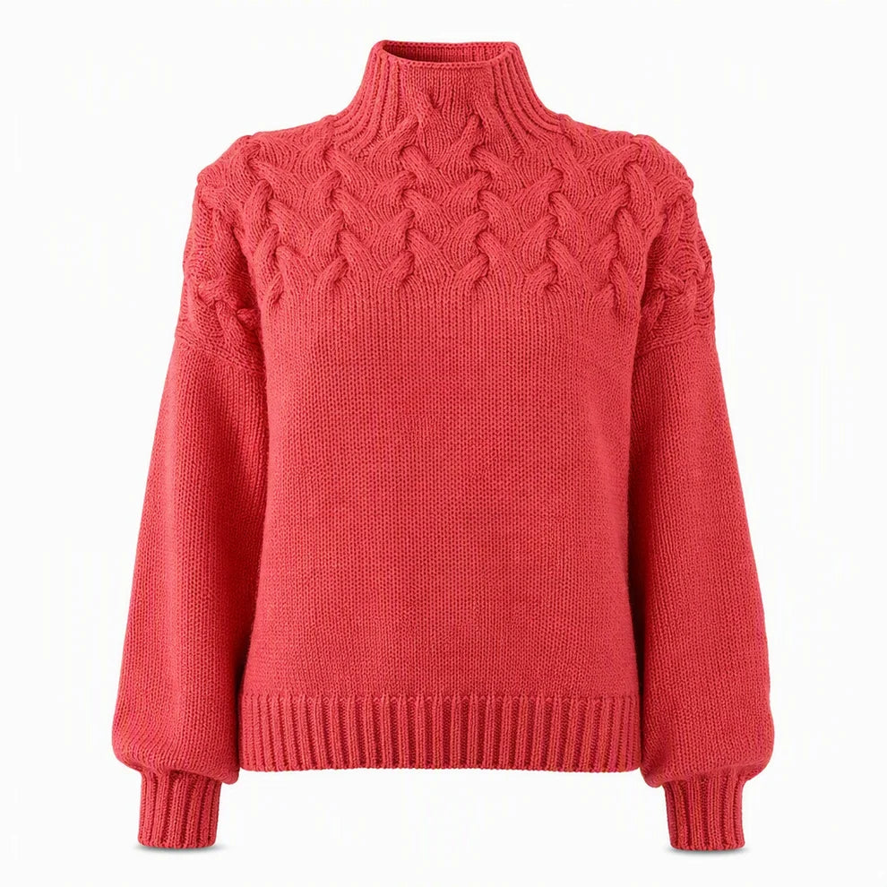 Women's Cable Knit Roll Neck Jumper
