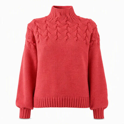 Women's Cable Knit Roll Neck Jumper