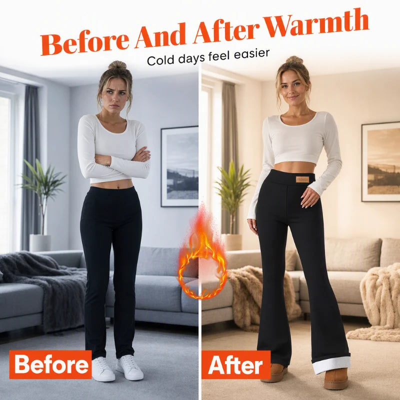 Women's Fleece-Lined Flared Leggings