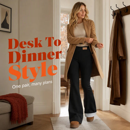 Women's Fleece-Lined Flared Leggings