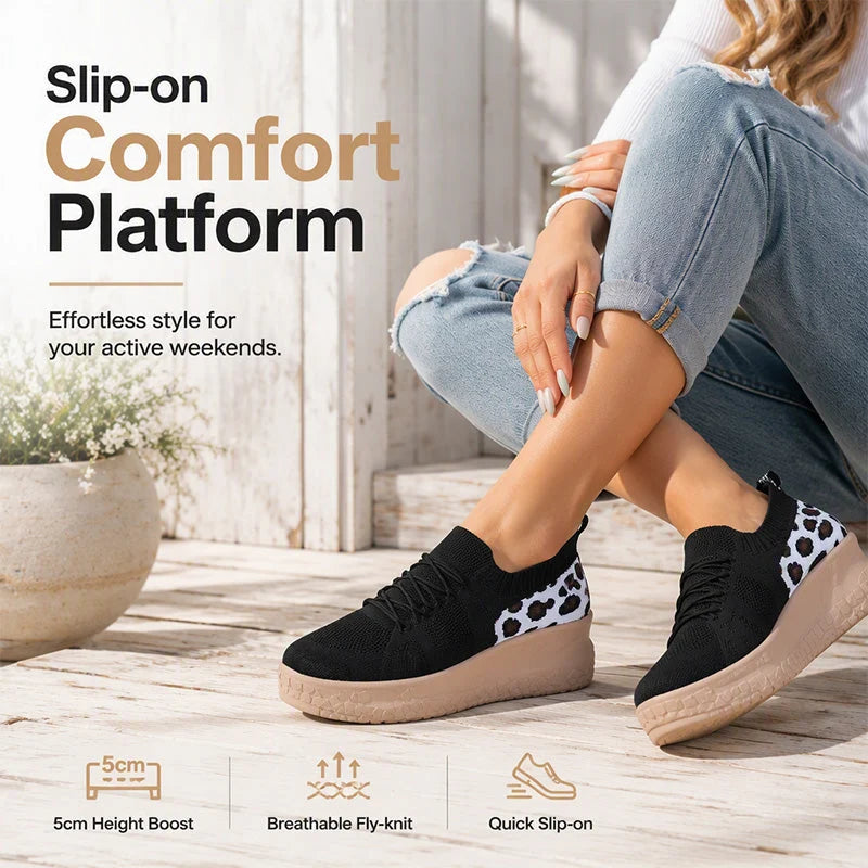 Women's Knit Platform Slip-On Shoes