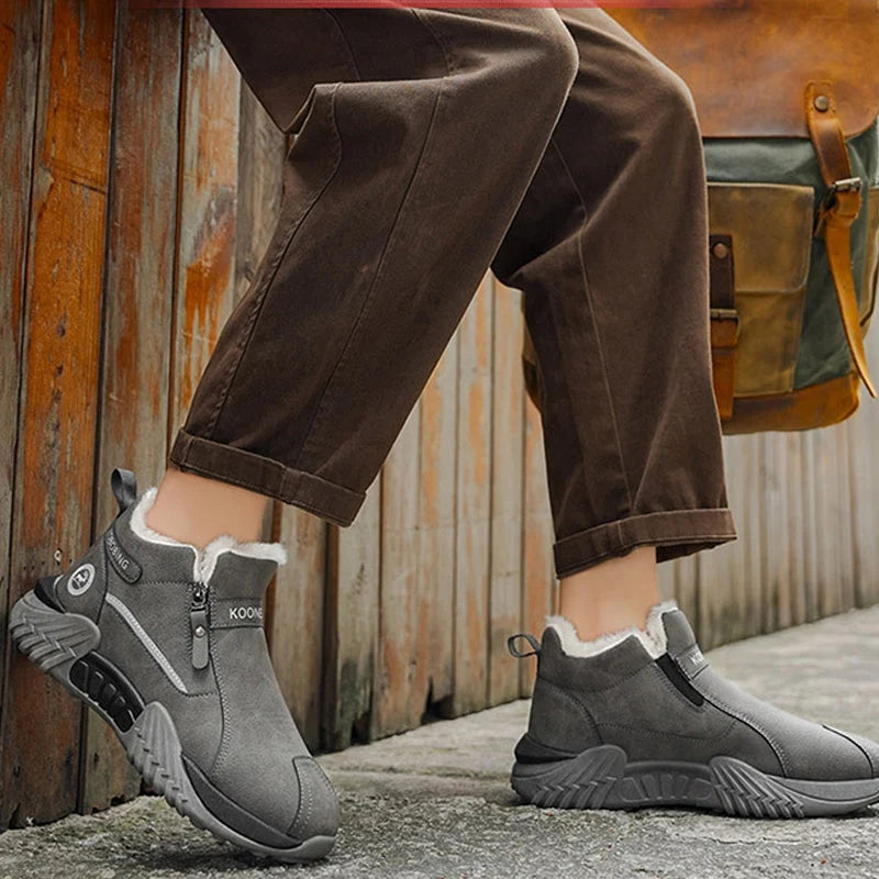 Men's Fleece-Lined Side Zip Winter Boots