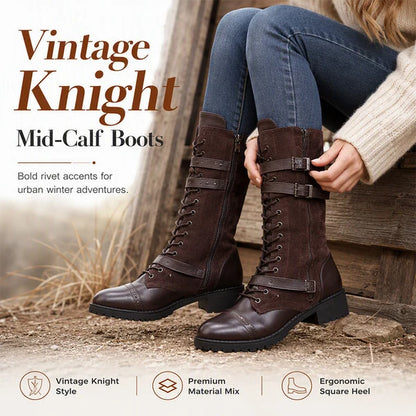 Women's Buckle Detail Mid-Calf Boots