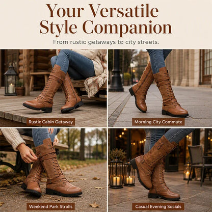 Women's Buckle Detail Mid-Calf Boots
