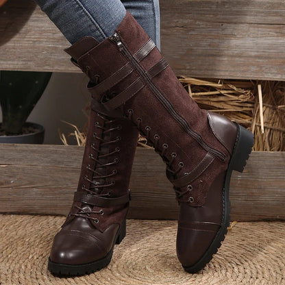 Women's Buckle Detail Mid-Calf Boots