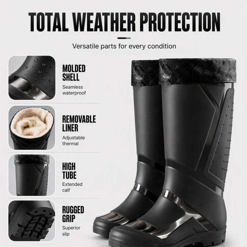 Men's High-Top Waterproof Rain Shoes