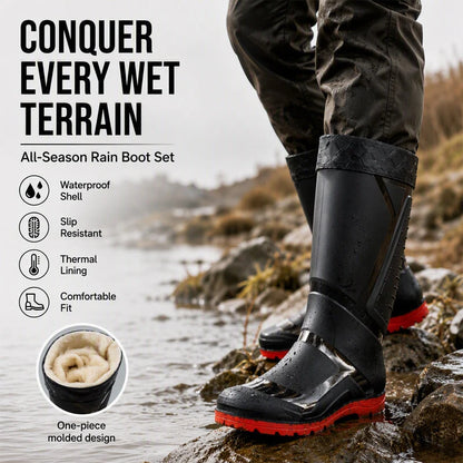 Men's High-Top Waterproof Rain Shoes