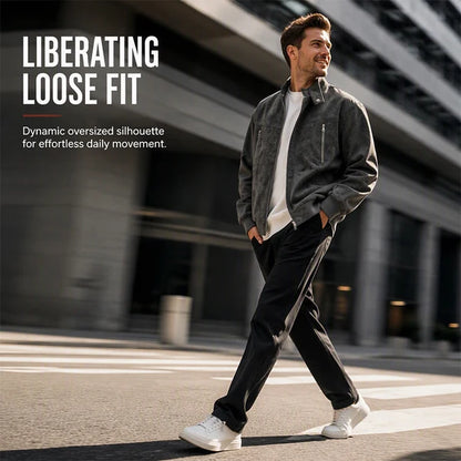 Men's Suede-Look Relaxed Bomber Jacket
