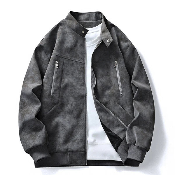 Men's Suede-Look Relaxed Bomber Jacket