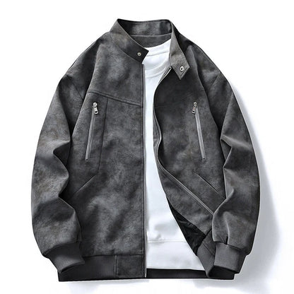 Men's Suede-Look Relaxed Bomber Jacket