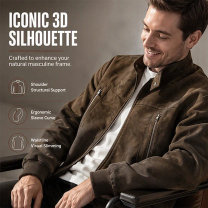 Men's Suede-Look Relaxed Bomber Jacket