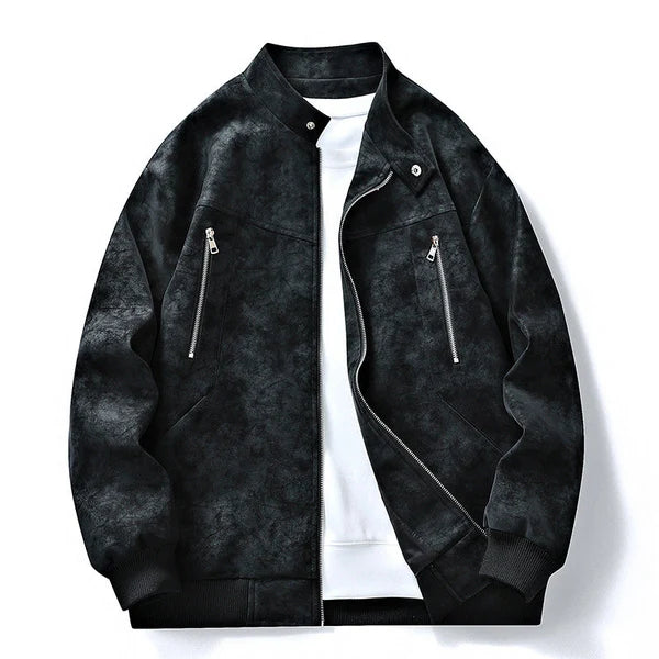 Men's Suede-Look Relaxed Bomber Jacket