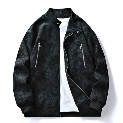 Men's Suede-Look Relaxed Bomber Jacket