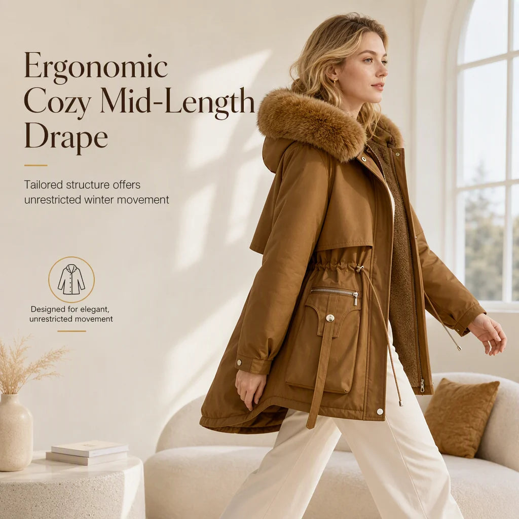 Women's Faux Fur Trim Padded Parka