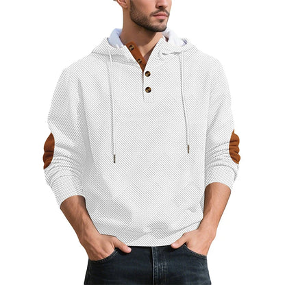 Men's Textured Jacquard Hooded Jumper