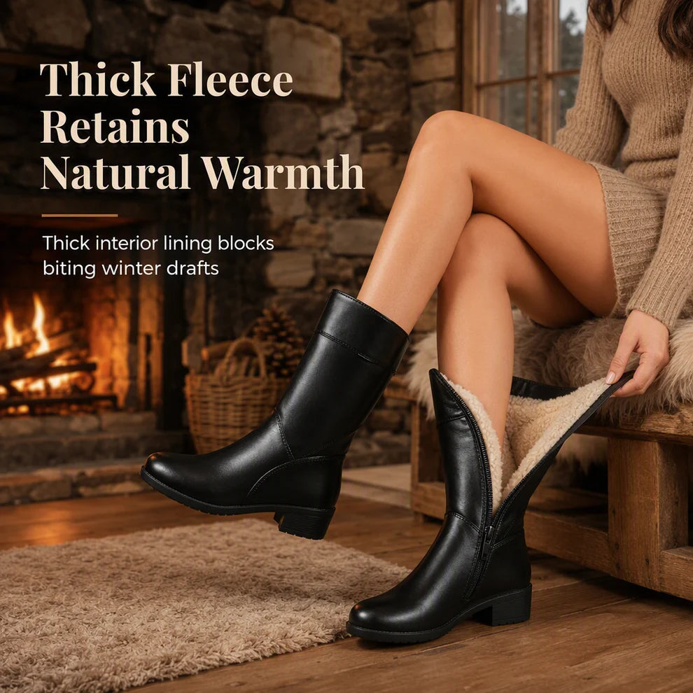 Women's Fleece-Lined Chunky Mid-Calf Boots