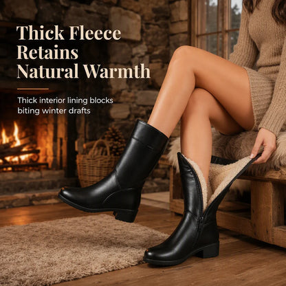 Women's Fleece-Lined Chunky Mid-Calf Boots