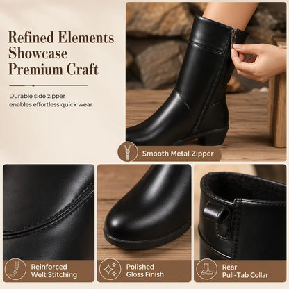Women's Fleece-Lined Chunky Mid-Calf Boots
